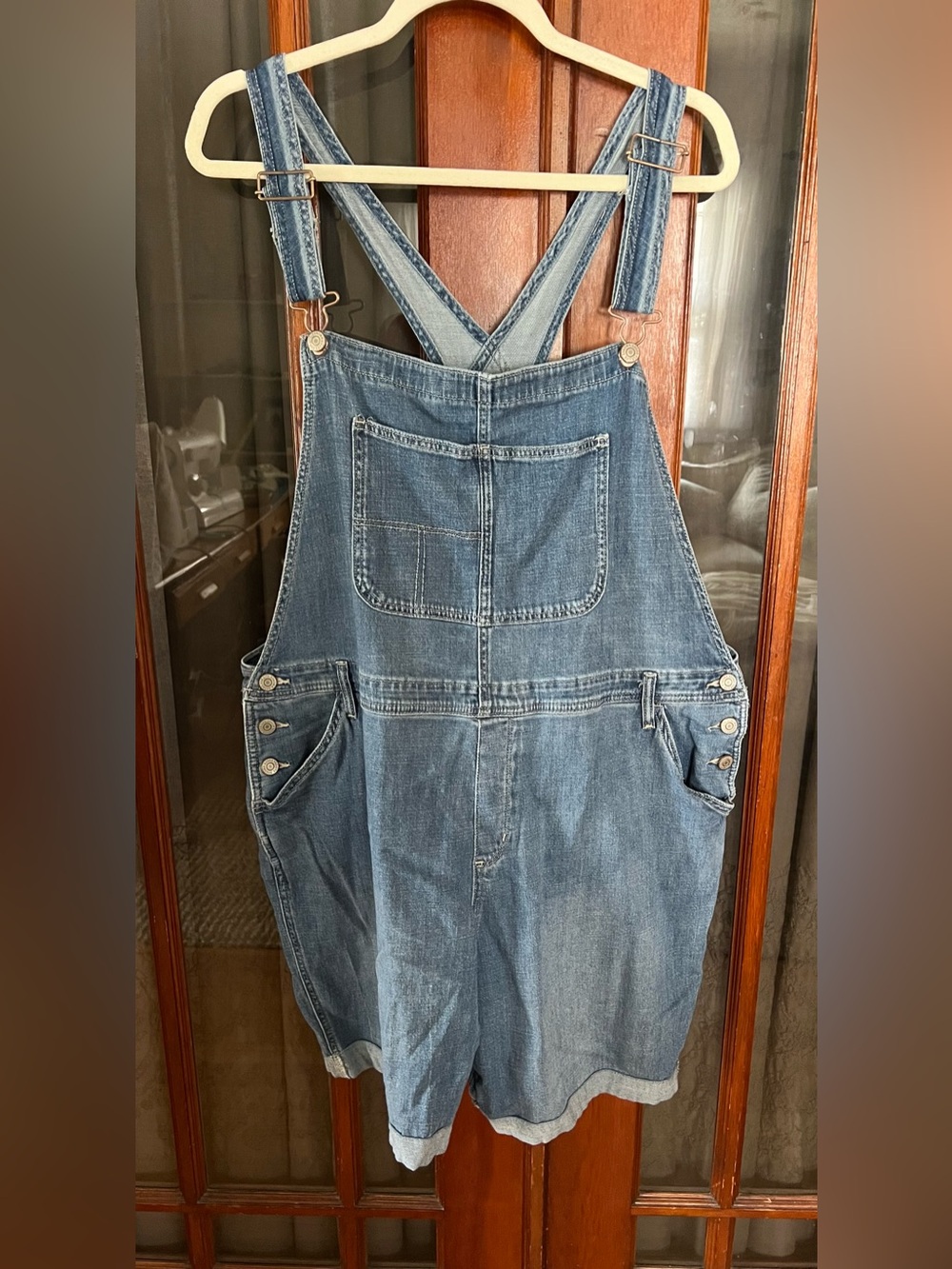 Denim Short Overalls - Blue Women's Jeans